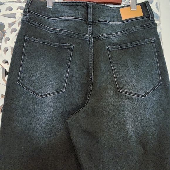 DEAR JOHN DENIM HOLLY SUPER HIGH RISE WIDE HEMMED JEANS | JET SET WASH SZ 30 - Picture 4 of 16